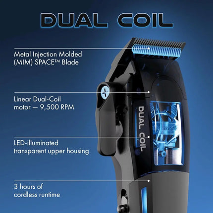 BaBylissPRO Dual Coil Clipper Professional Cordless Hair Clipper BaByliss