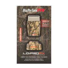 BaBylissPRO LO-PRO FX razor in camo packaging on a white background