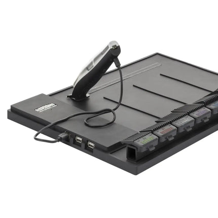 “Compact Gamma+ USB hub paired with Magnetic Station Organizer holding tools”


