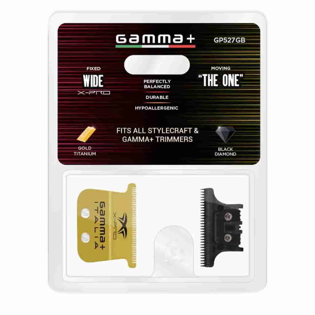 x-pro wide gold titanium fixed & dlc the one cutting trimmer blade set - BUYBARBER.COM