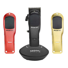 boosted clipper gamma+ Three hair clippers in red, black, and gold on a white background with 'Gamma Italia' branding.