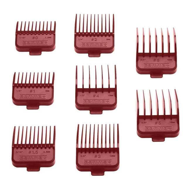 Gamma+ Magnetic Guards – Professional Dub Neodymium Guard Set Red BUYBARBER.COM