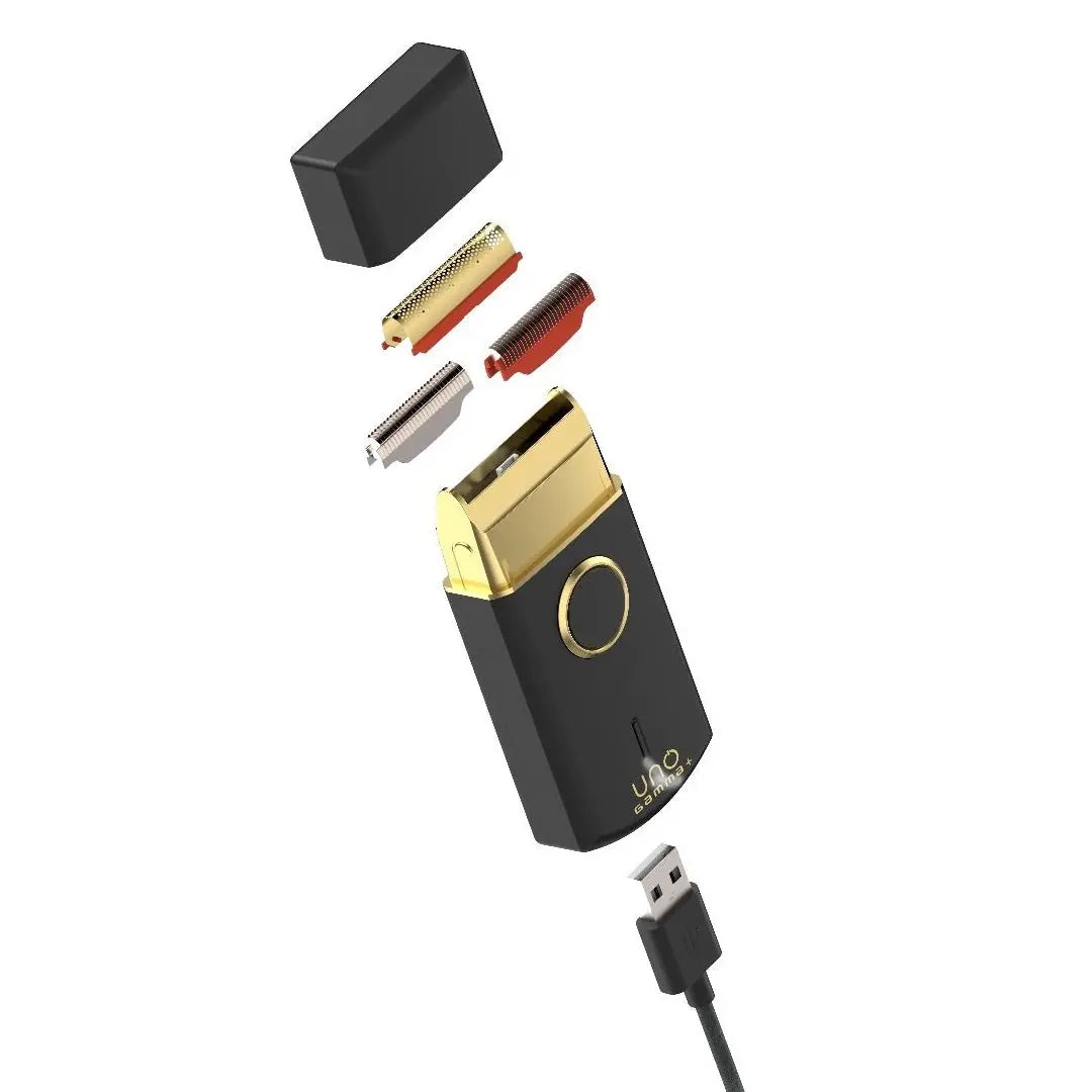 Uno Single Foil Shaver – Black | 120-Min Cordless, Gold Titanium - BUYBARBER.COM