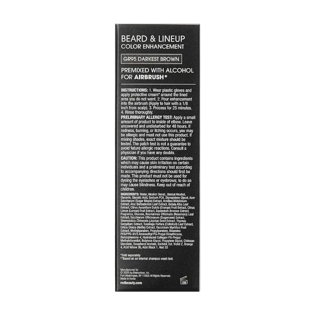 RED Pro GROOMANE Beard Color & Lineup Color – Darkest Brown (Premix) 2.3 fl oz Kiss
