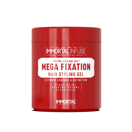 “Before-and-after hair transformation using Argan Mega Fixation Gel showing defined style.”

