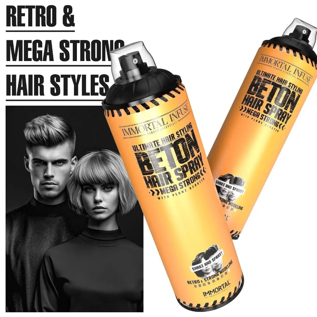 Immortal NYC Beton Mega Strong Hair Spray (Matte Dry Look, 500ml) - BUYBARBER.COM