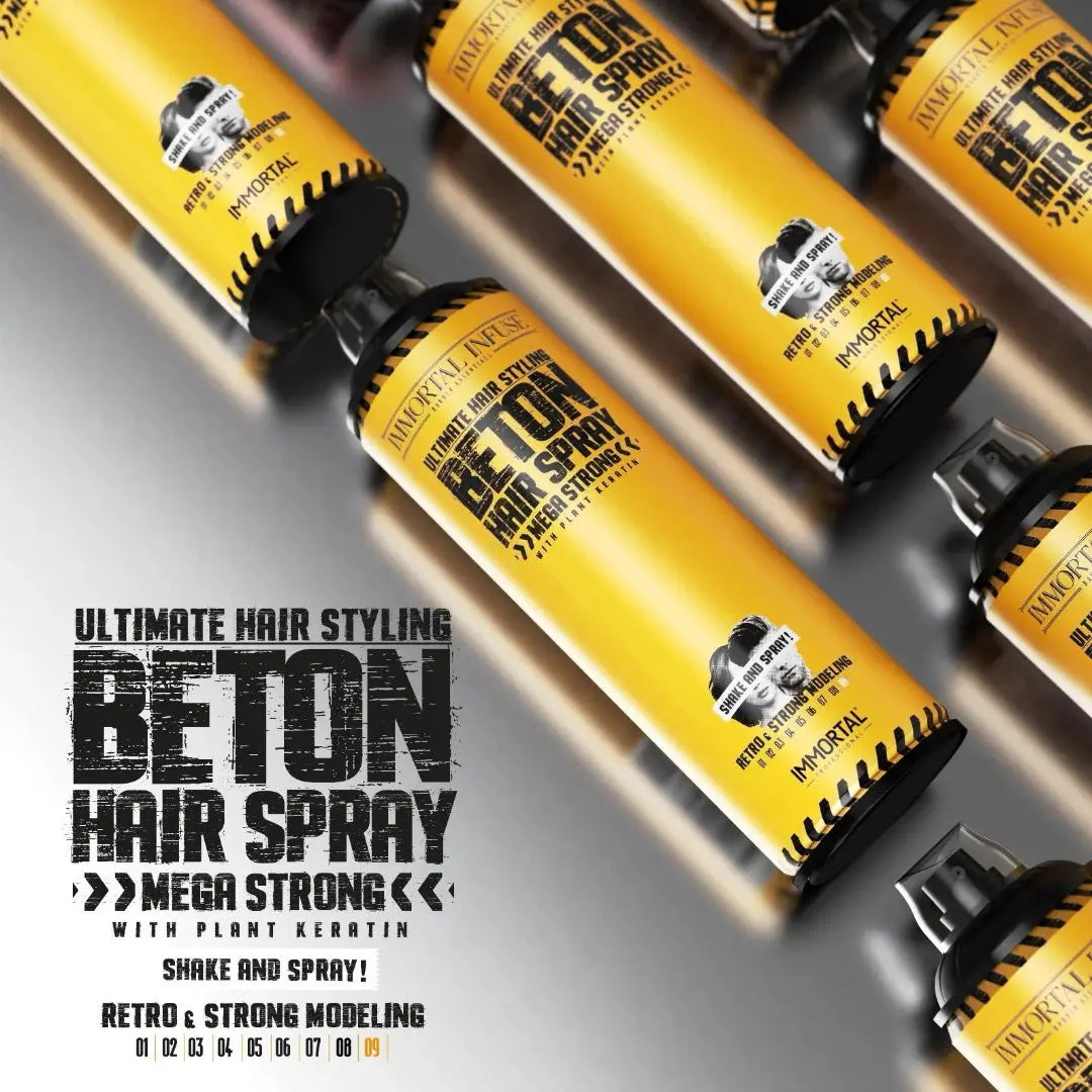 Immortal NYC Beton Mega Strong Hair Spray (Matte Dry Look, 500ml) - BUYBARBER.COM