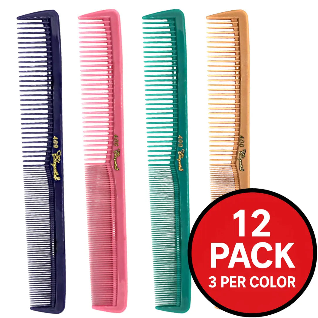 Krest Cleopatra 400 7" All-Purpose Comb (12 Pack) – Colors - BUYBARBER.COM