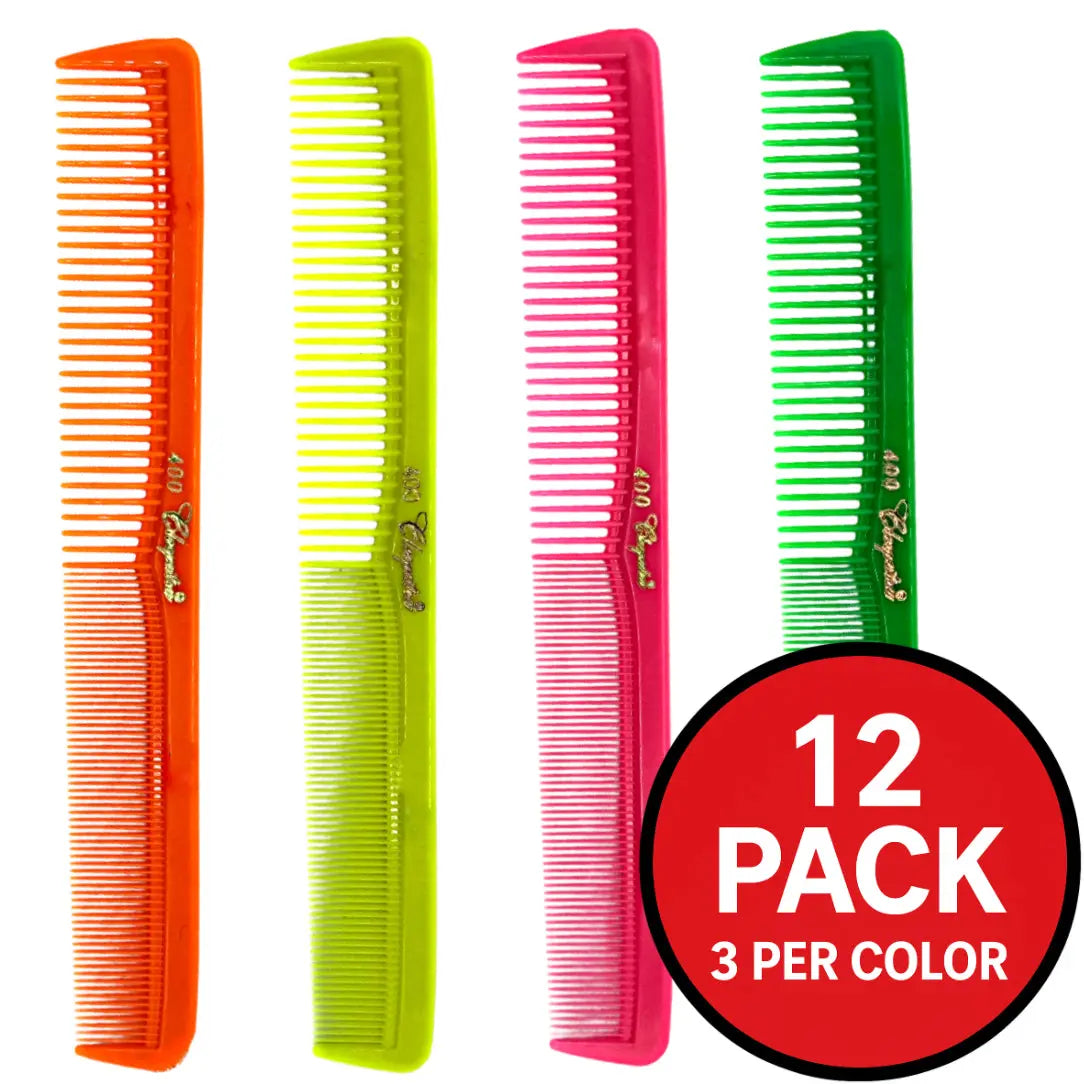 Krest Cleopatra 400 7" All-Purpose Comb (12 Pack) – Colors - BUYBARBER.COM