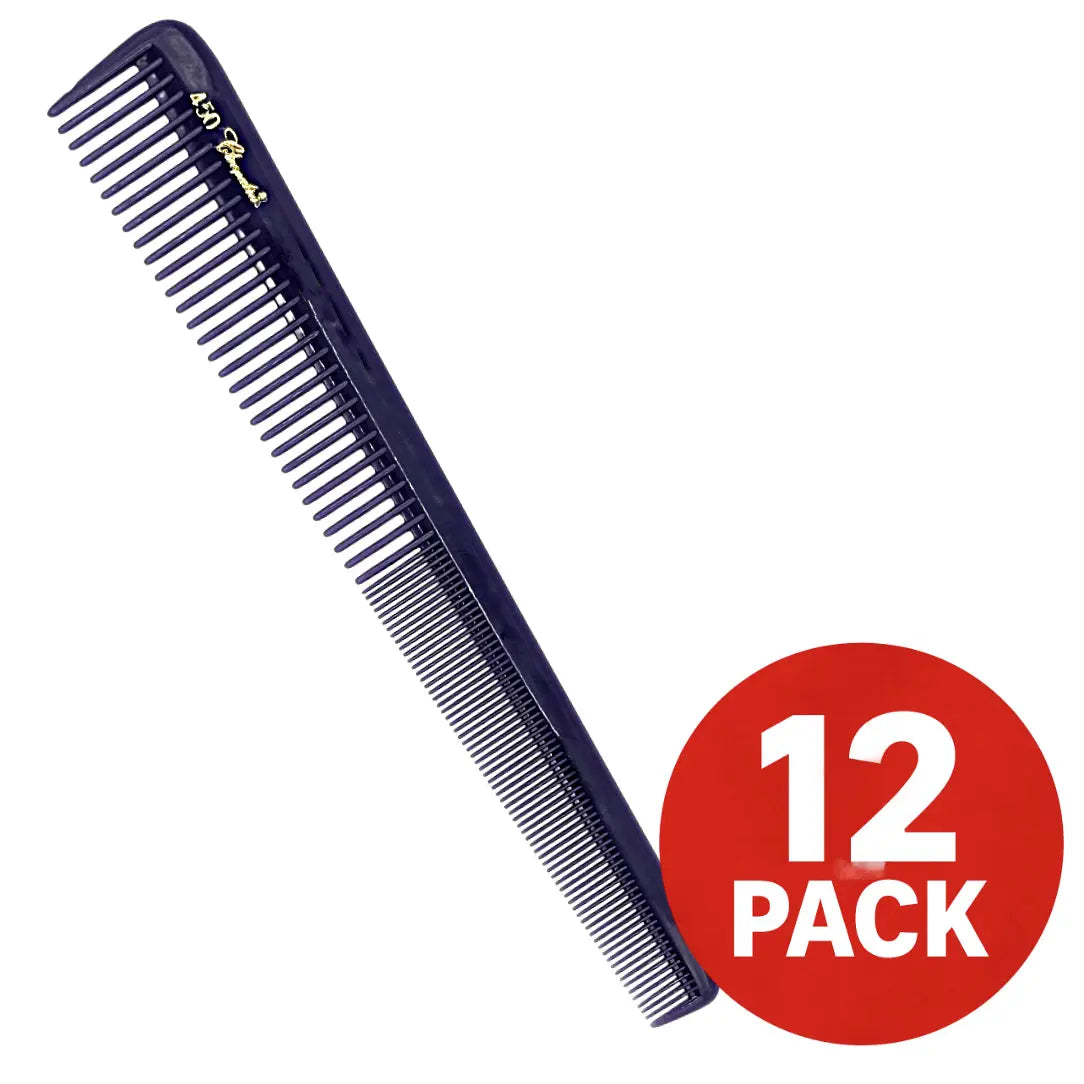 Krest Cleopatra #450 7" Tapered Barber Comb – 12 Pack – Colors - BUYBARBER.COM