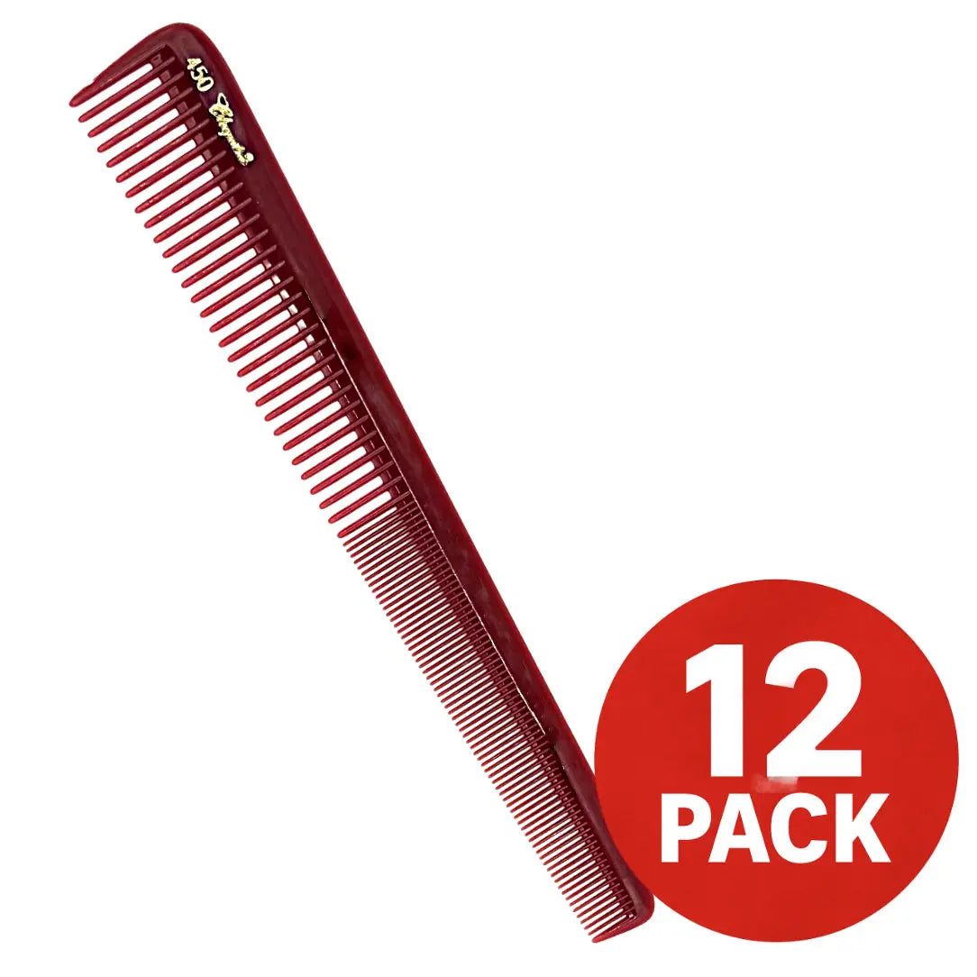 Krest Cleopatra #450 7" Tapered Barber Comb – 12 Pack – Colors - BUYBARBER.COM