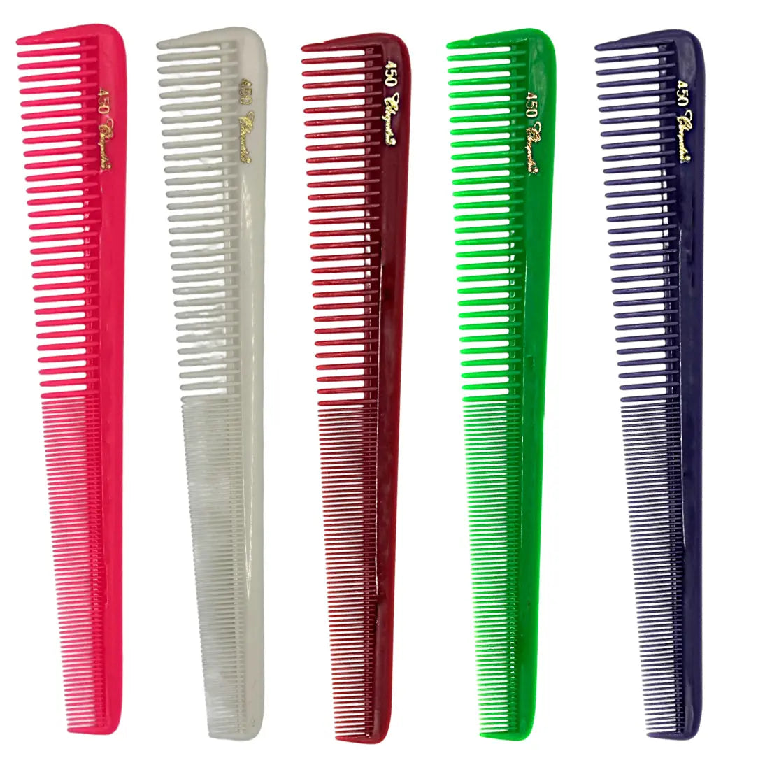 Krest Cleopatra #450 7" Tapered Barber Comb – 12 Pack – Colors - BUYBARBER.COM