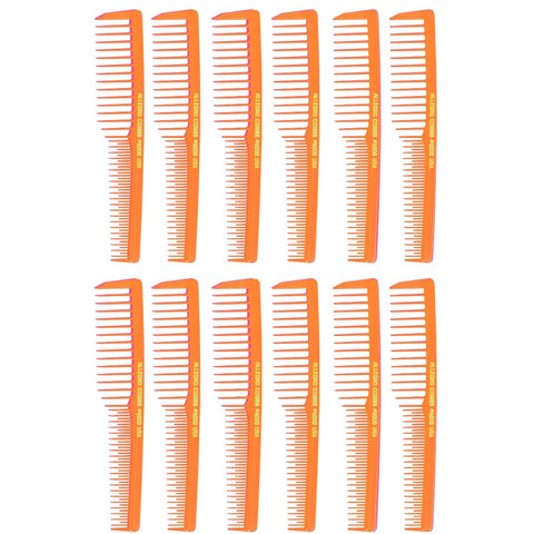 Krest 6000 Wide-Tooth Teasing Combs – Made in USA – 12 Pack – Colors