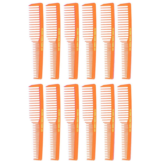Krest 6000 Wide-Tooth Teasing Combs – Made in USA – 12 Pack – Colors