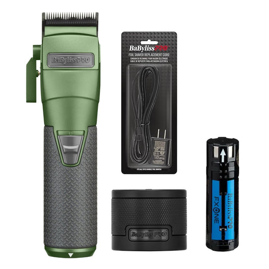 BaBylissPRO® FXONE™ Limited Edition Matte Green Clipper Combo Set | Professional Grooming Tools