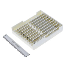 Set of Oshsaki razors in a white holder on a white background