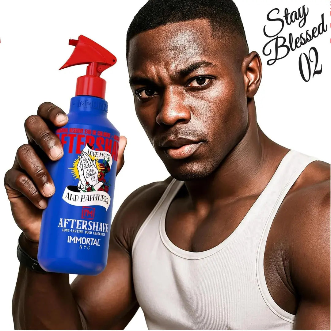 IMMORTAL NYC Stay Blessed 2 Aftershave – Calming, Invigorating Splash (150 ml) - BUYBARBER.COM