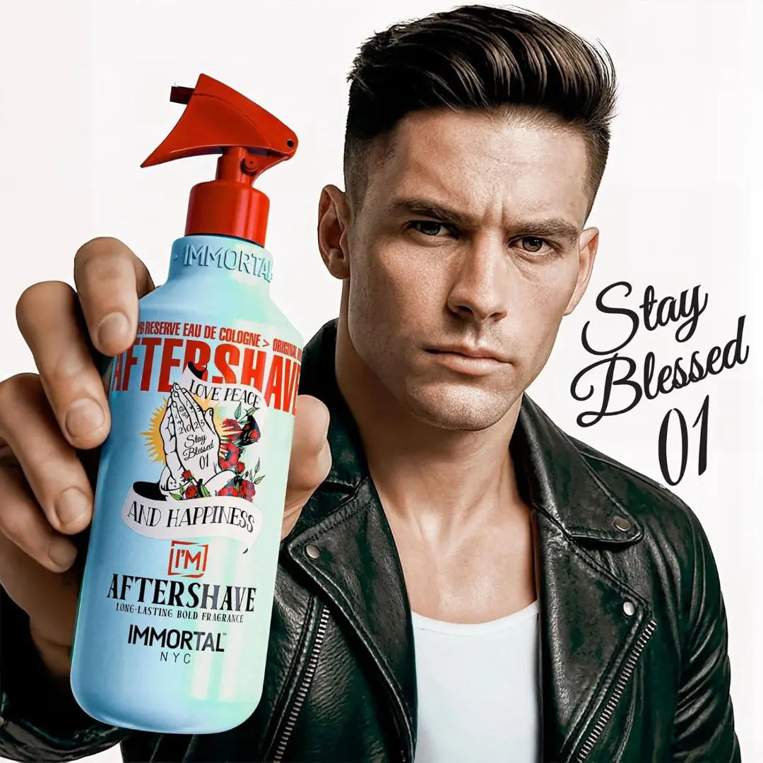 IMMORTAL NYC Stay Blessed 1 Aftershave – Energizing, Soothing Formula (150 ml) - BUYBARBER.COM