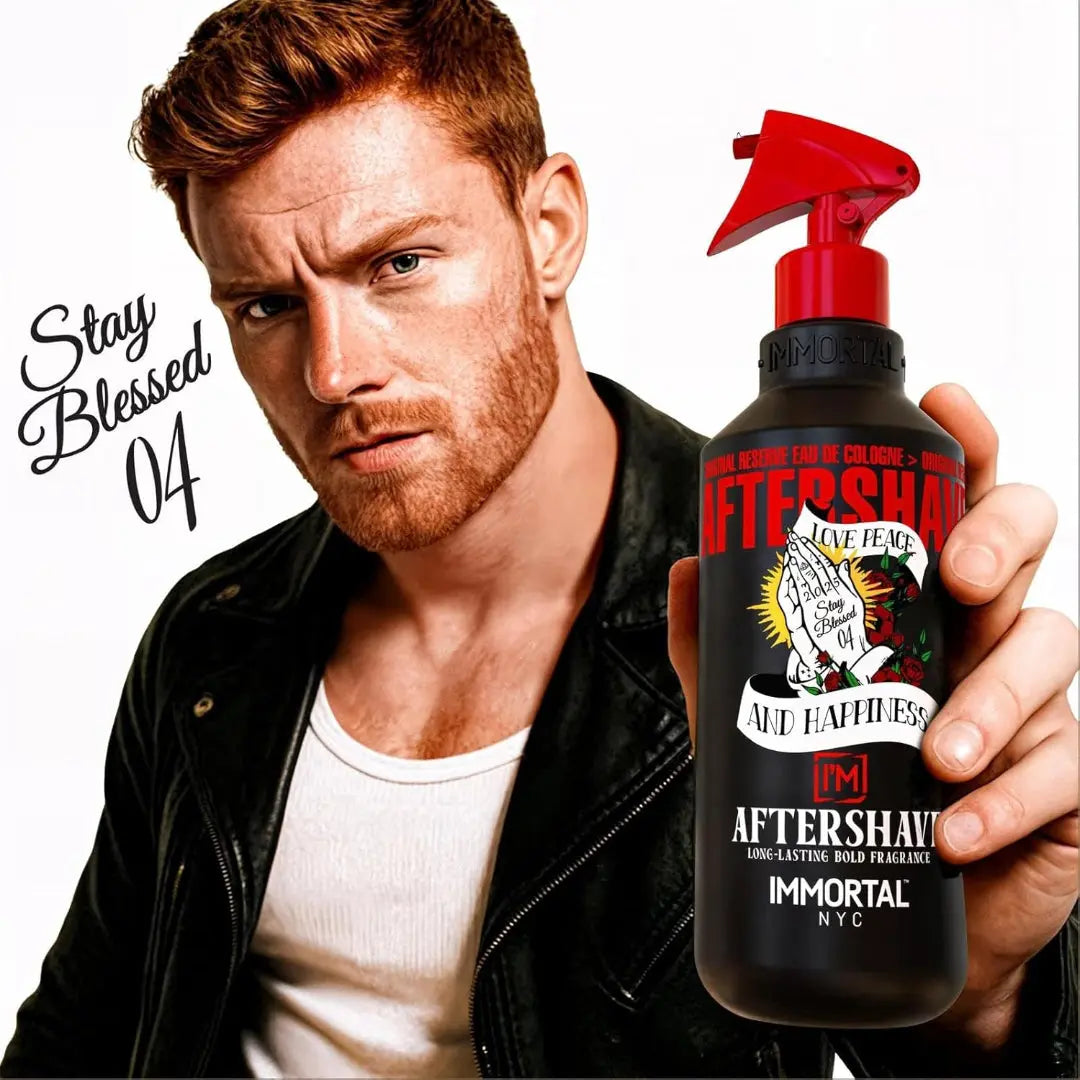 IMMORTAL NYC Stay Blessed 4 Aftershave – Warm Amber Musk, 150 ml - BUYBARBER.COM