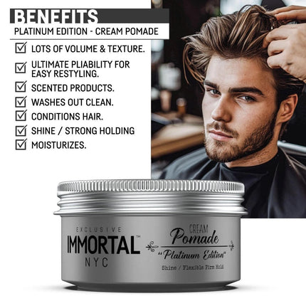 IMMORTAL NYC Cream Pomade Platinum Edition – Natural Shine IMMORTAL NYC