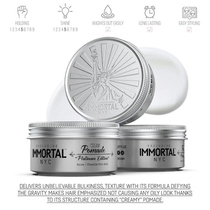 IMMORTAL NYC Cream Pomade Platinum Edition – Natural Shine IMMORTAL NYC