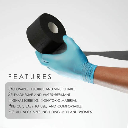 Level 3 Self Adhesive Neck Strips - Green - BUYBARBER.COM