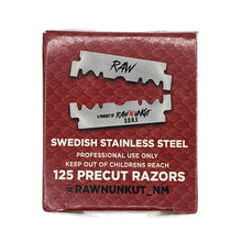 Made in USA RAW N UNKUT 125 ct pre-cut blades for shavette holders