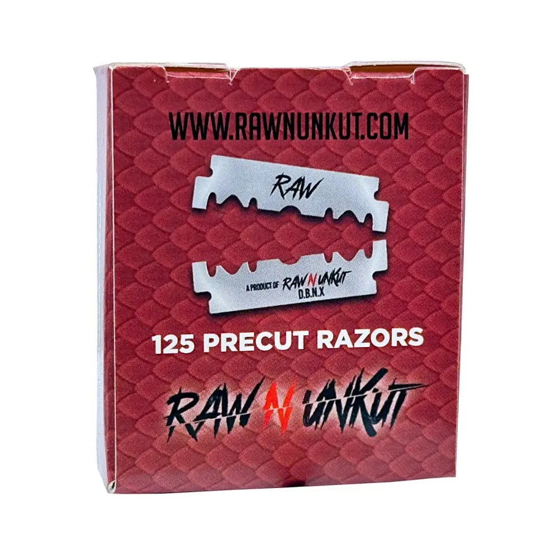 RAW N UNKUT pre-cut single-edge razor blades 125-count box