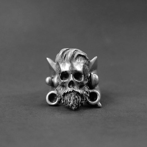 Rotten Bones Pewter Ring - Hand Made - Gentle Skull