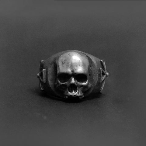 Rotten Bones Pewter Ring - Hand Made - Iron Cross