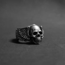 Rotten Bones Pewter Ring - Hand Made -Death Wing Rotten Bones