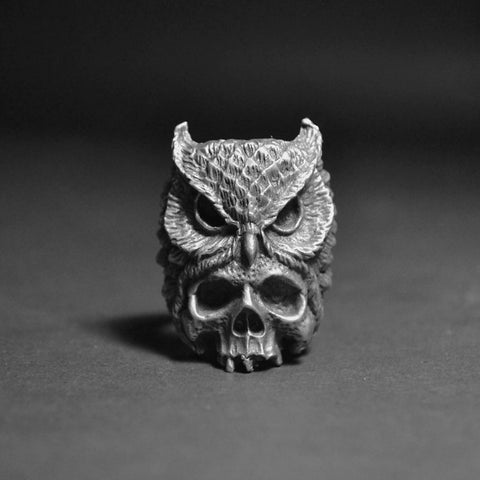 Rotten Bones Pewter Ring - Hand Made - Rotten Owl