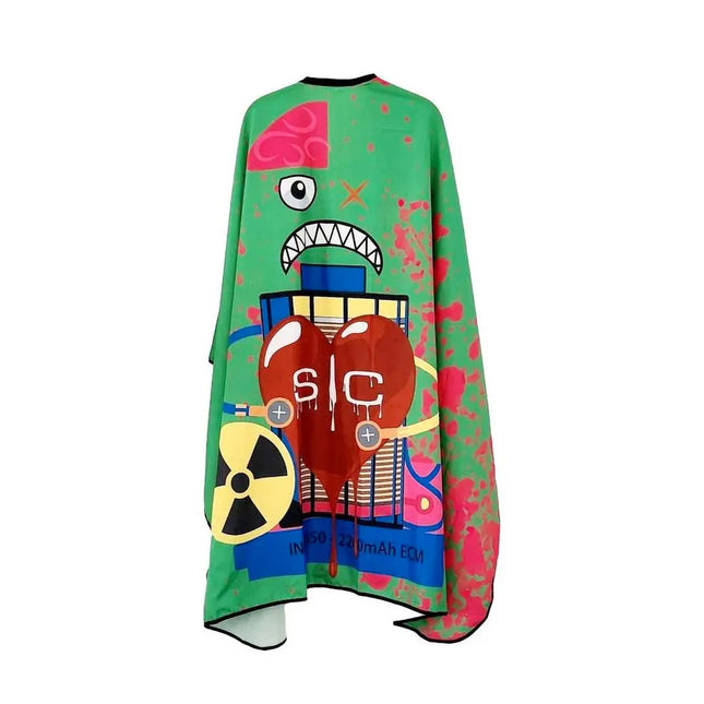 Stylecraft Radioactive Black Barber & Stylist Cape - Green - BUYBARBER.COM