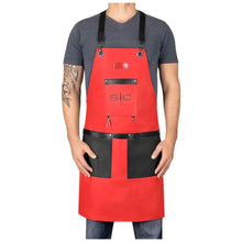 Heavy Weight Waterproof Professional Barber/Salon Apron Cross-Back Strap- Red - BUYBARBER.COM