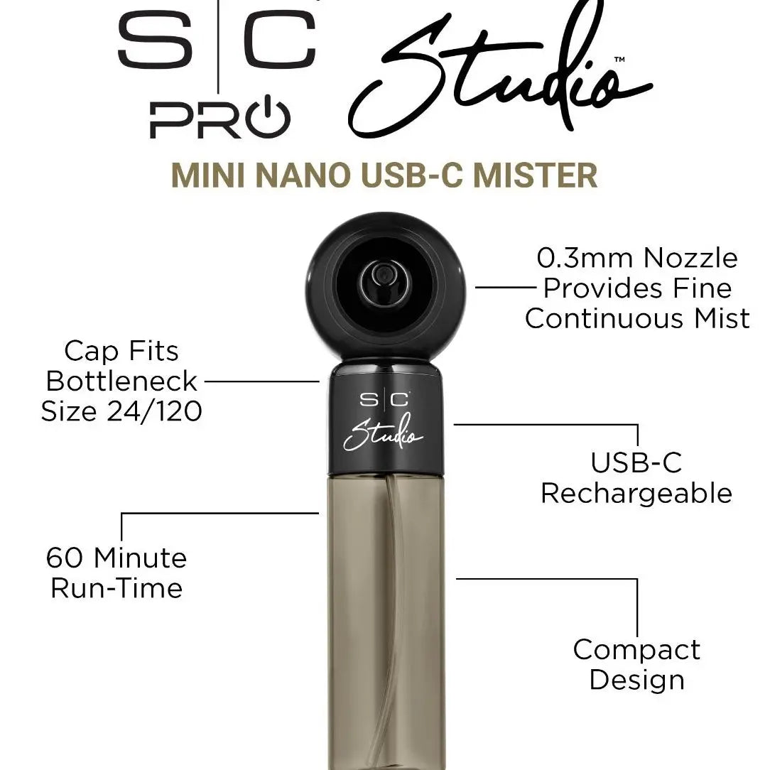 Stylecraft STUDIO Mini Nano Mister – USB-C Rechargeable 4 oz