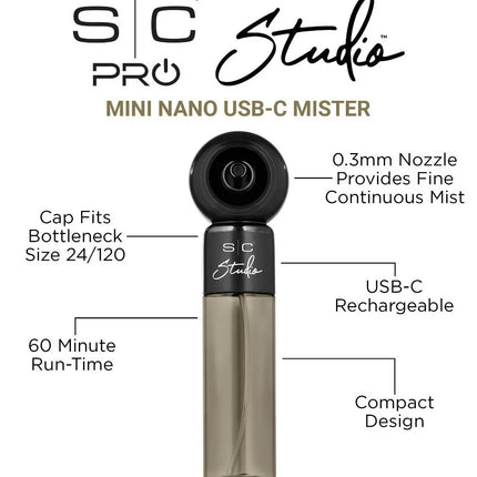 Stylecraft STUDIO Mini Nano Mister – USB-C Rechargeable 4 oz Stylecraft