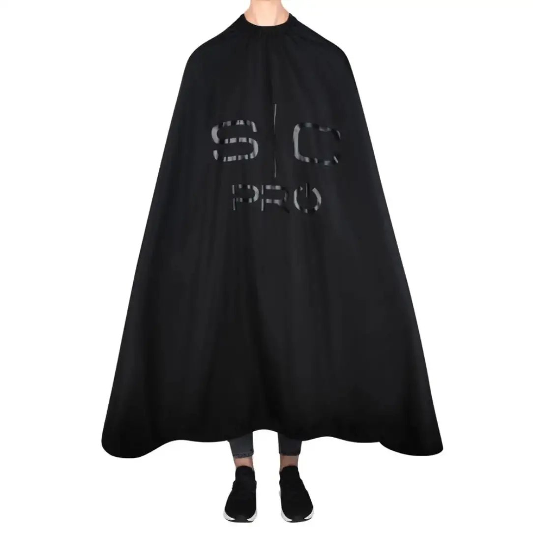 Black cape with 'SC Pro' branding on a white background