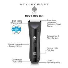 StyleCraft Ace Body Buzzer Hair Trimmer – 6,500 RPM, IPX7, USB-C Stylecraft