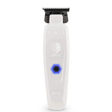 Saber Professional Hair Trimmer with Digital Brushless Motor  hair trimmer with black top on a white background
