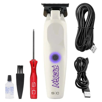 Hair trimmer set with accessories on a white background