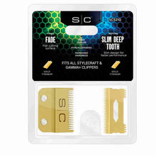 StyleCraft Fixed Gold Fade Blade with Gold Slim Deep Tooth Cutter #SC521G - BUYBARBER.COM
