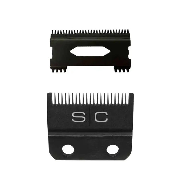Replacement Double Black Diamond Carbon DLC Fixed Fade Blade With Shallow Tooth Cutter 2.0 Clipper Blade Set - BUYBARBER.COM