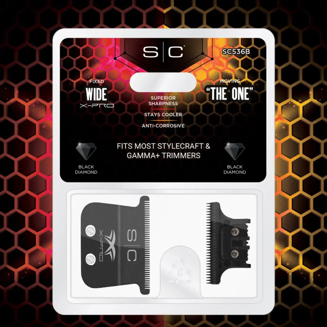 Replacement Fixed Black Diamond X-Pro Wide Blade with Black DLC "The One" Cutter - BUYBARBER.COM