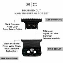 Replacement Diamond Cut Fixed Black Diamond DLC Hair Trimmer Blade with The One Cutter - BUYBARBER.COM