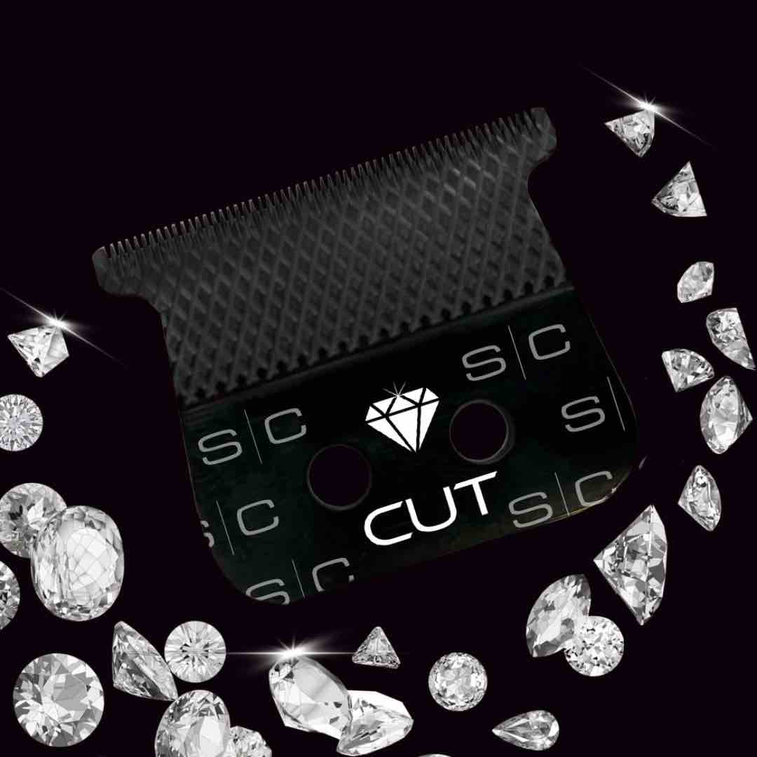 Replacement Diamond Cut Fixed Black Diamond DLC Hair Trimmer Blade with The One Cutter - BUYBARBER.COM