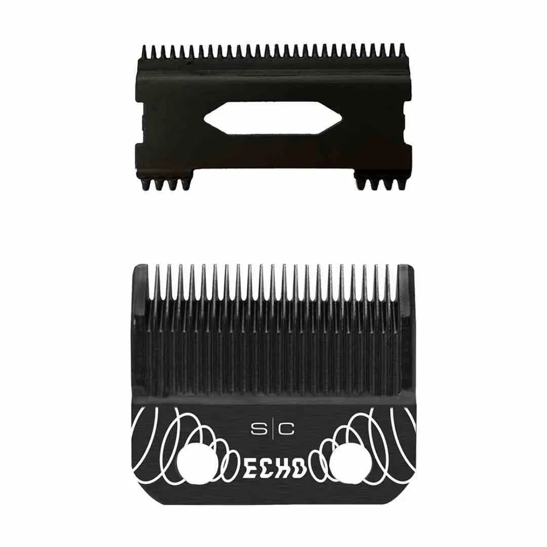 Replacement ECHO Fixed Black Diamond DLC Hair Clipper Blade with Shallow Tooth 2.0 Cutter - BUYBARBER.COM