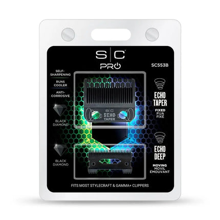 SC Pro clipper blade packaging with brand logo and product details on a white background