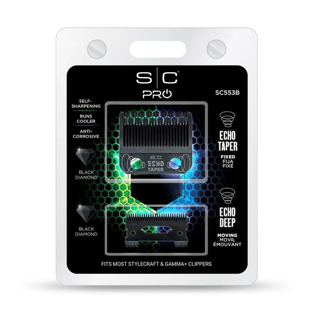 SC Pro clipper blade packaging with brand logo and product details on a white background