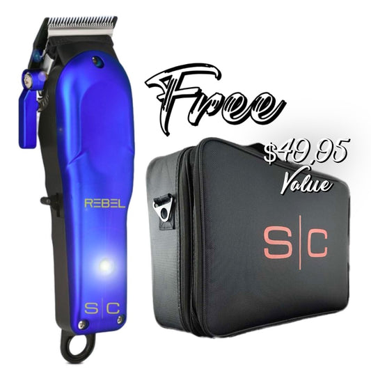 Gamma+ Rebel Super-Torque Clipper & S|C On The Go Mirror Case Combo