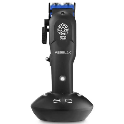 Rebel 2.0 Professional Hair Clipper Hair trimmer with 'Super Carbon' branding on a white background